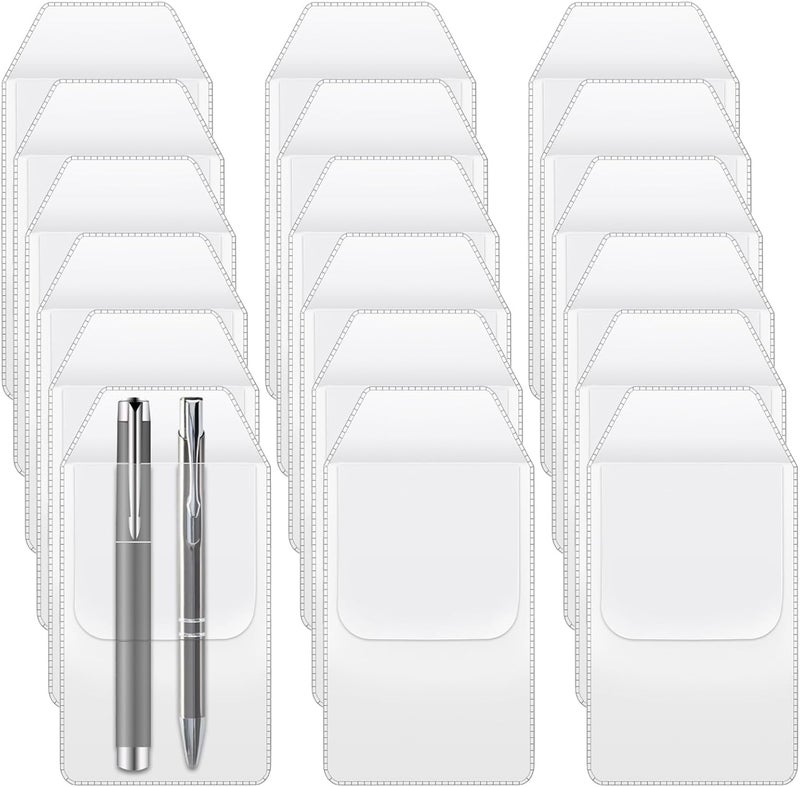 Binxus 18 Pcs Transparent Pocket Protector, Plastic Pocket Pen Holder Organizer Pouch, Heavy Duty PVC Pen Holder Organizer Pouch for Shirts Lab Coats Pants - Image 1
